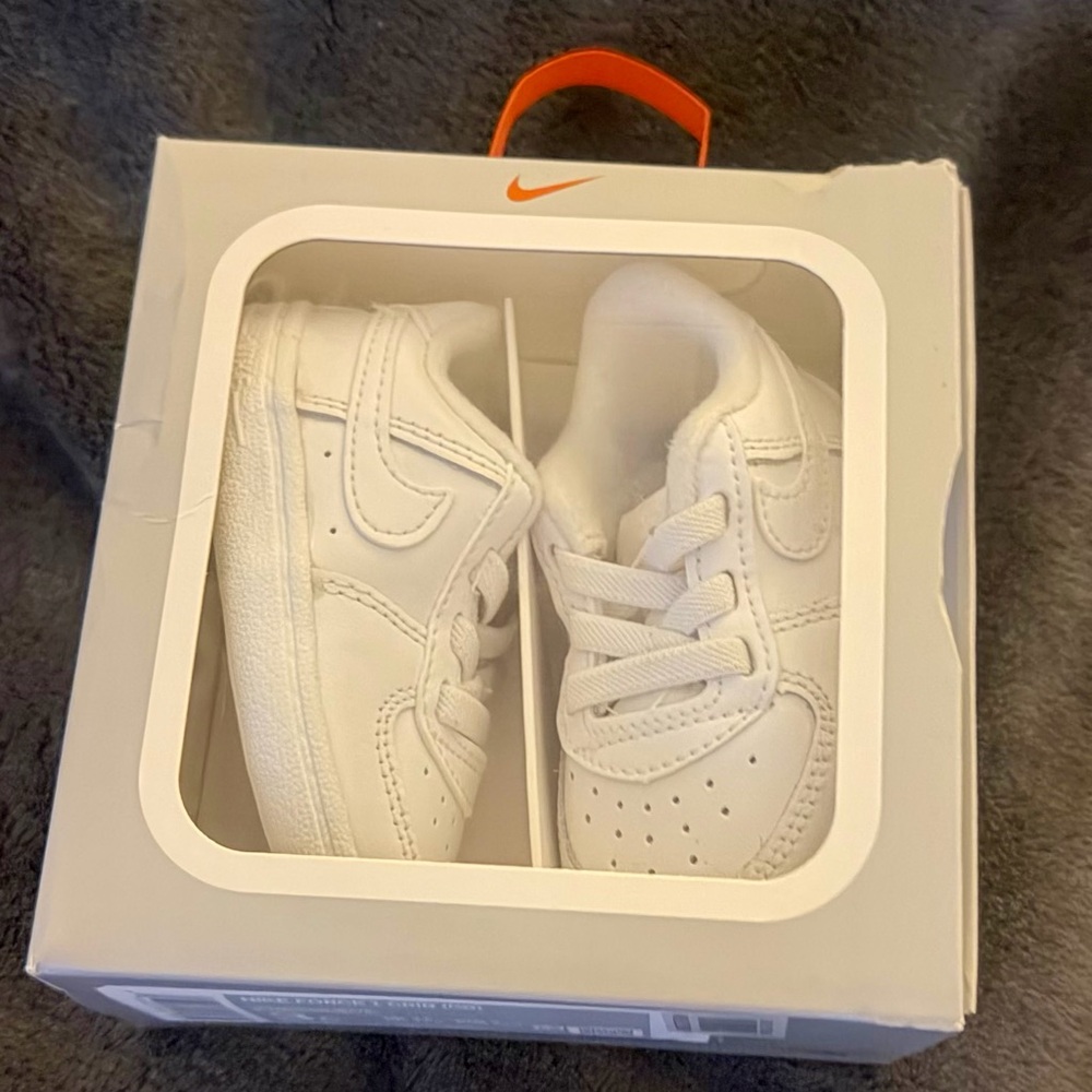Nike Force 1 Crib Shoes - White